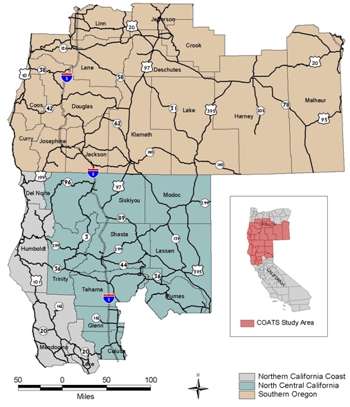 Regional coverage of the COATS project. Regional coverage of the COATS project.
