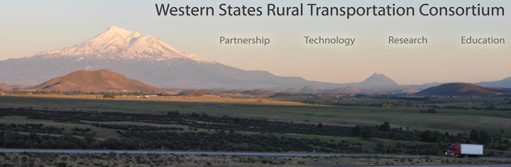Sunlit snowcapped mountain, highway, lone semi-truck, Partnership, Technology, Research, Education