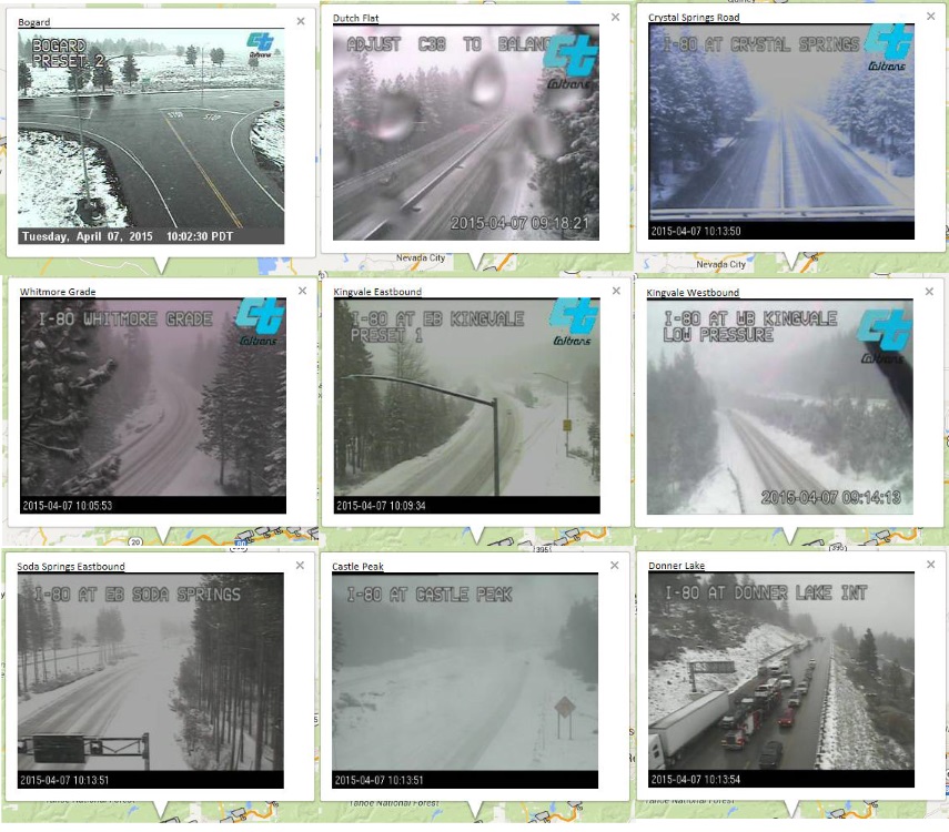 Caltrans CCTV images. Caltrans CCTV images.