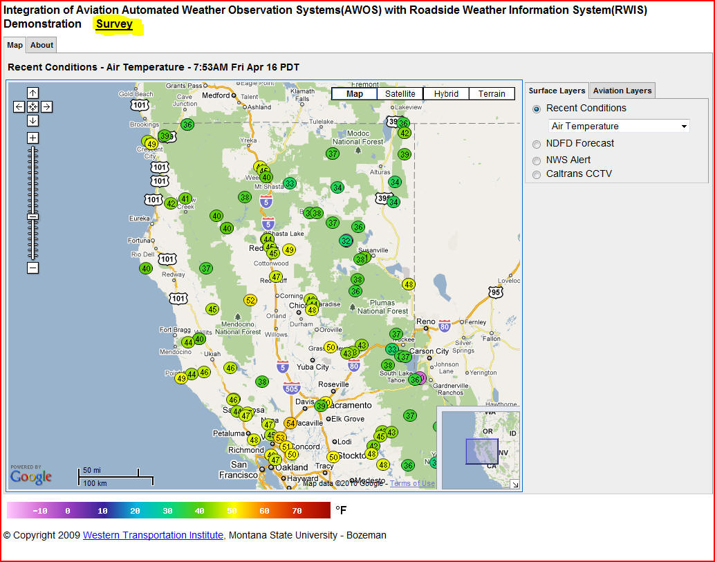 AWOS/RWIS project screenshot