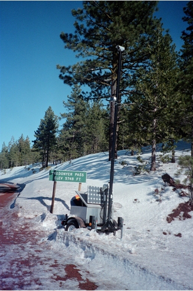 Trailer deployment at Fredonyer Pass, CA.