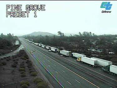Back-up at Pine Grove - Caltrans Image Back-up at Pine Grove - Caltrans Image