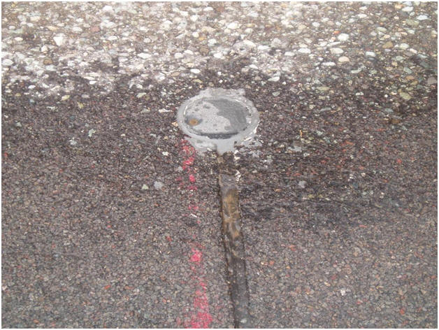 Close up look at a surface sensor installed at Spring Garden that can detect icy conditions. Close up look at a surface sensor installed at Spring Garden that can detect icy conditions.