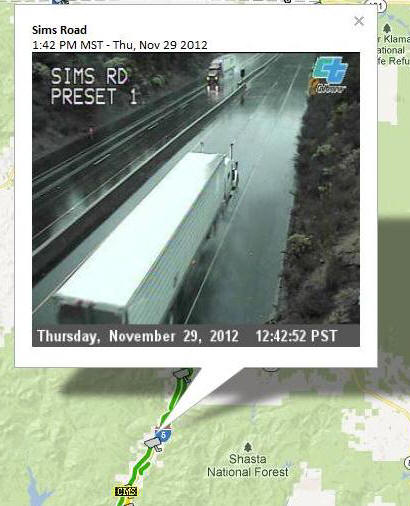 CCTV at I-5 and Sims Rd.