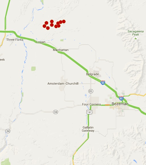 OSS screenshot, 10/11/2015, fire detections. OSS screenshot, 10/11/2015, fire detections.