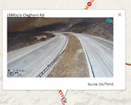 CCTV image showing smoke and fire along Interstate 15. CCTV image showing smoke and fire along Interstate 15.