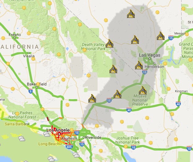 One-Stop-Shop screenshot, 8/17/2016, Fire Incidents Layer. One-Stop-Shop screenshot, 8/17/2016, Fire Incidents Layer.