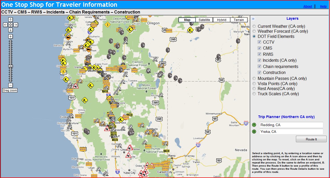 OSS Screenshot: DOT Field Elements give pertinent roadway information to travelers. OSS Screenshot: DOT Field Elements give pertinent roadway information to travelers.