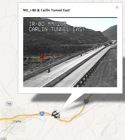 CCTV Camera Image Showing Construction near the Carlin Tunnel in Nevada.