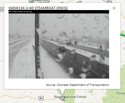 OSS displaying a CCTV image from a stretch of highway near Steamboat in Colorado.