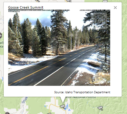 OSS displaying a CCTV image of Goose Creek Summit in Idaho.