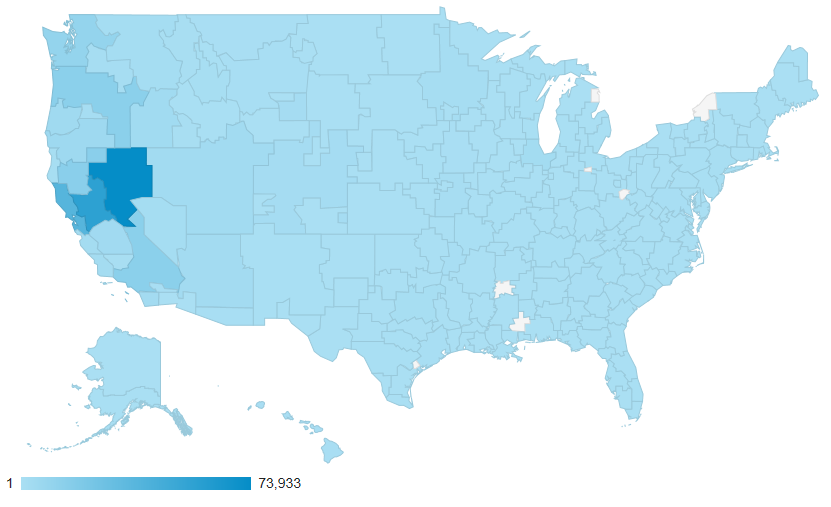 Google Analytics Map Showing OSS Usage by Metropolitan Area. Google Analytics Map Showing OSS Usage by Metropolitan Area.