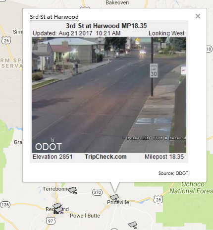 CCTV Image from Prineville, Oregon showing car headlights. CCTV Image from Prineville, Oregon showing car headlights.