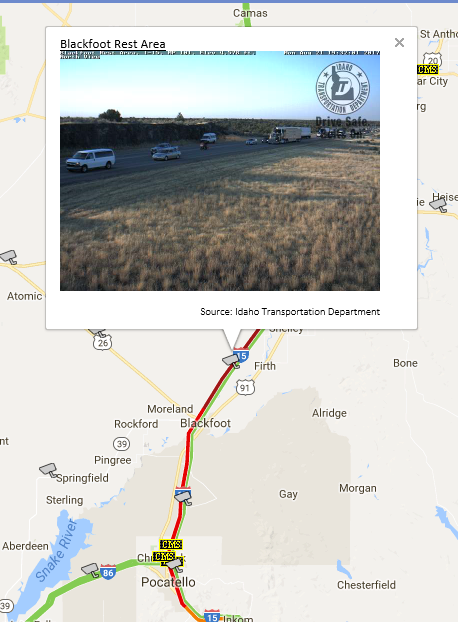 ITD CCTV image showing post-Eclipse traffic along I-15 near Blackfoot. ITD CCTV image showing post-Eclipse traffic along I-15 near Blackfoot.