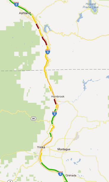 OSS Screenshot (1/18/2012): Google Traffic Layer - experimental - to show general traffic flow.