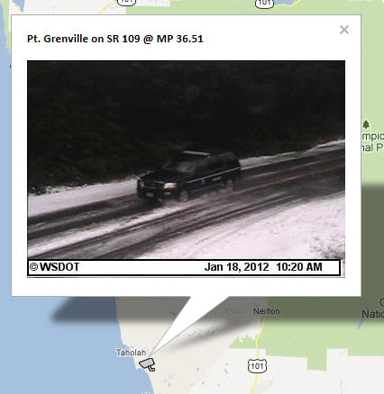 OSS Screenshot (1/18/2012): A CCTV camera image for SR 109 near the coast.