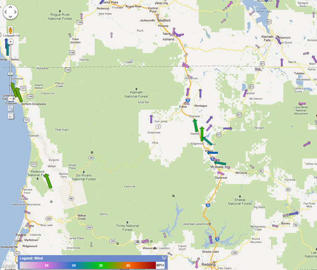 OSS Screenshot (1/18/2012): Wind Sensor Readings