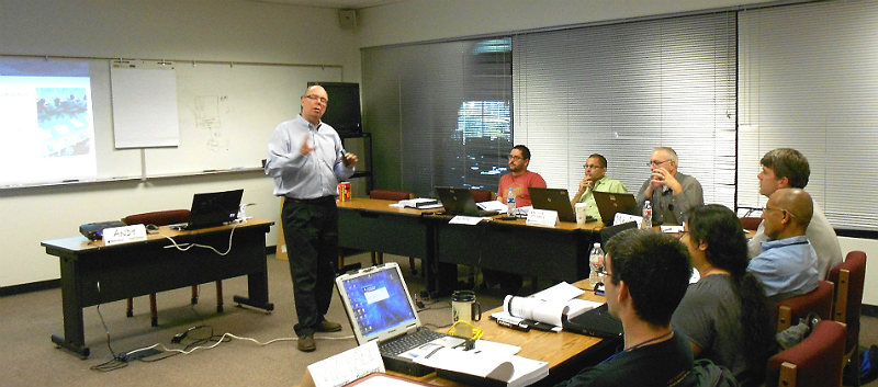 Course instructor Andy Walding shares a real world application as he explains a concept in the IP networking class. (Hands-On Ethernet and TCP/IP Fundamentals, 2013)