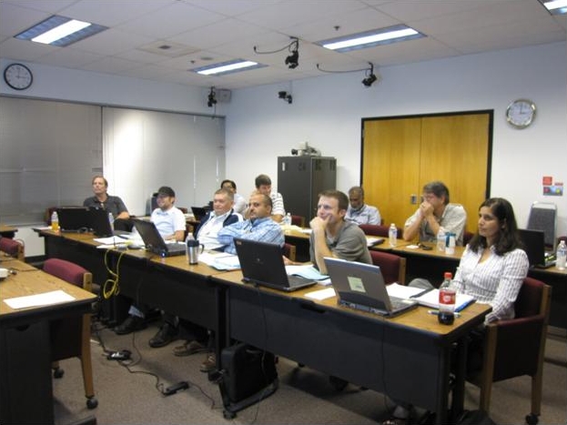 Students listen to the instructor during the RF System Design course conducted during Phase 1 of the PCB project. Students listen to the instructor during the RF System Design course conducted during Phase 1 of the PCB project.