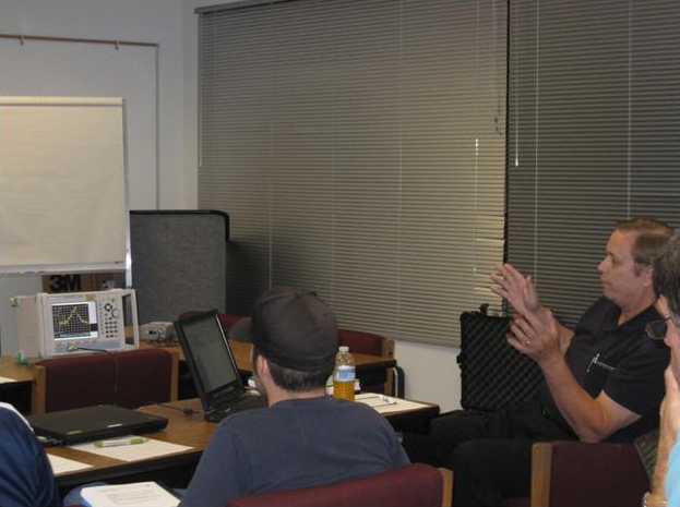 Ken Beals from Caltrans District 2 explains to the class how he uses a spectrum analyzer to design and test rural ITS installations. Ken Beals from Caltrans District 2 explains to the class how he uses a spectrum analyzer to design and test rural ITS installations.