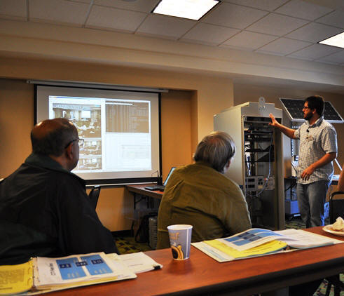 Keith Koeppen, Caltrans District 2, demonstrates the Information Relay at the 2011 Forum.