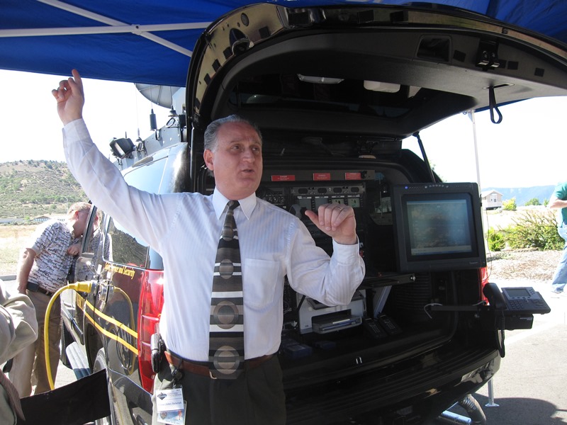 John Batarseh, CHP, demonstrates their Rapid Response Vehicle at the 2012 Forum.