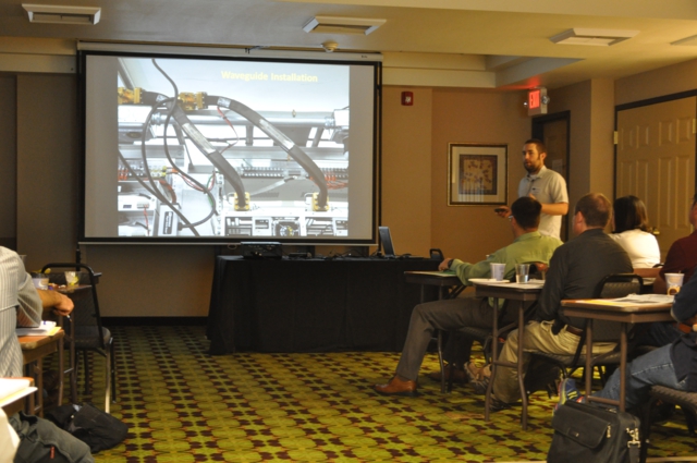 Jeremiah Pearce, Caltrans District 2, discusses installation of the waveguide system. Jeremiah Pearce, Caltrans District 2, discusses installation of the waveguide system.