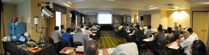 The meeting room during the 2016 Forum presentations.