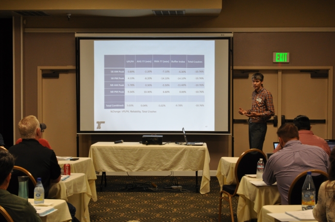 Michael Burkart, ODOT, explains some of the performance data relative to congestion management through the ATM. Michael Burkart, ODOT, explains some of the performance data relative to congestion management through the ATM.