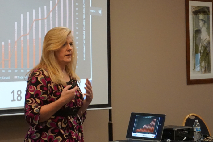 Lynne Yocom, Utah Department of Transportation, presenting at the 2019 Western States Forum.