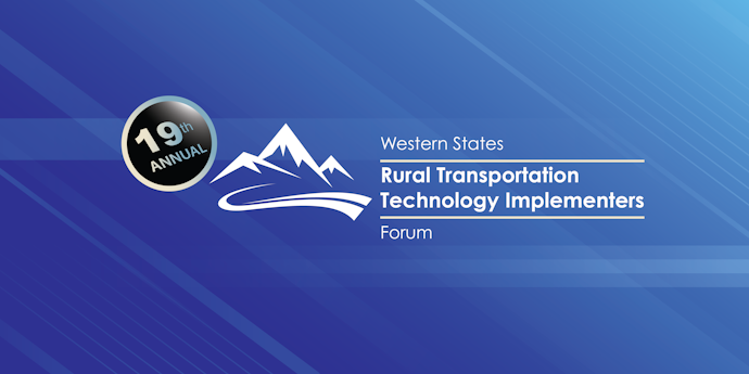 19th Annual Western States Rural Transportation Technology Implementers Forum snow covered mountain logo with winding road