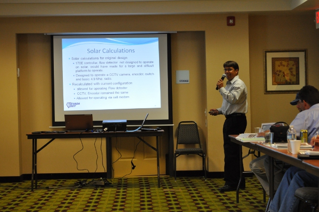 Mark Aragon discusses the solar calculations for the trailer with the Forum participants. Mark Aragon discusses the solar calculations for the trailer with the Forum participants.