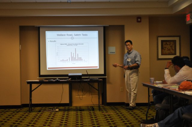 David Kim explains the results of their research project. David Kim explains the results of their research project.