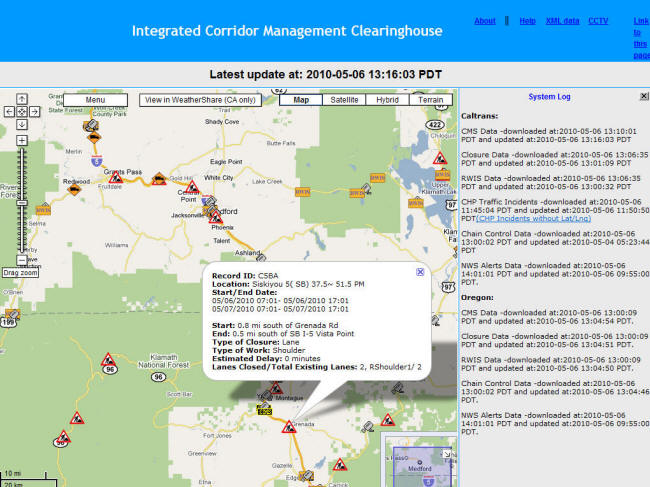 ICM Website Screenshot: This icon reveals construction information. ICM Website Screenshot: This icon reveals construction information.