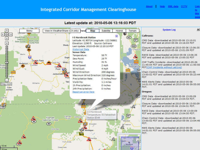 ICM Website Screenshot: RWIS (Road Weather Information Systems) icons present weather sensor information. It looks like the conditions are pretty good today along the Pass. ICM Website Screenshot: RWIS (Road Weather Information Systems) icons present weather sensor information. It looks like the conditions are pretty good today along the Pass.