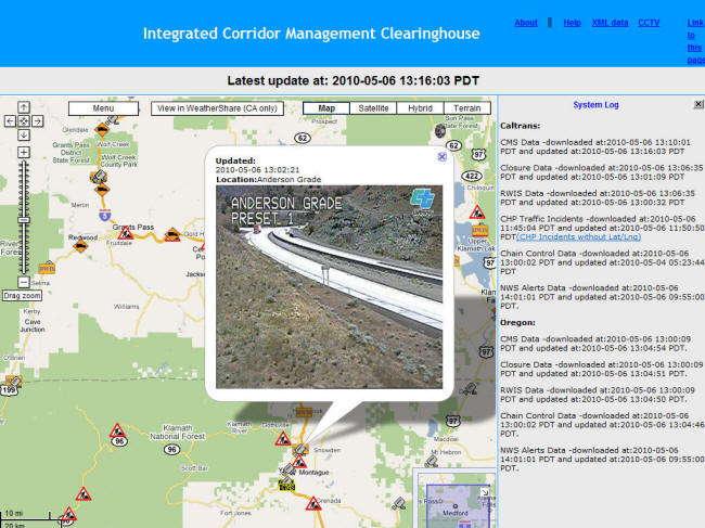 ICM Website Screenshot: The camera image shows that the road looks good as you go up the pass towards the border. ICM Website Screenshot: The camera image shows that the road looks good as you go up the pass towards the border.